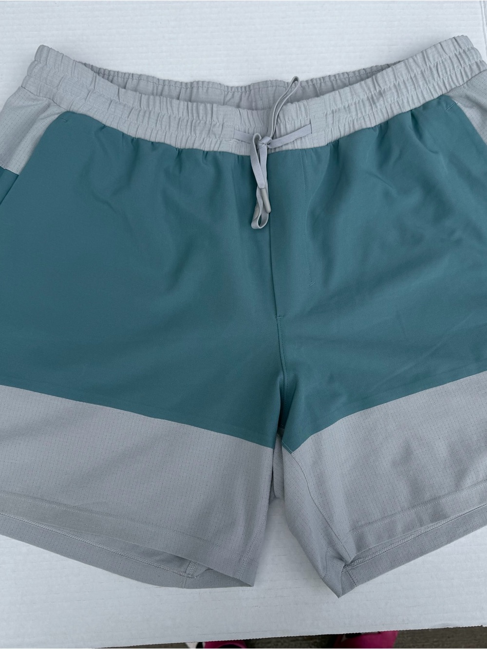 lululemon athletica Teal and Light Gray Men's Training Shorts